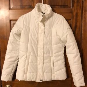 Columbia white puffer coat
